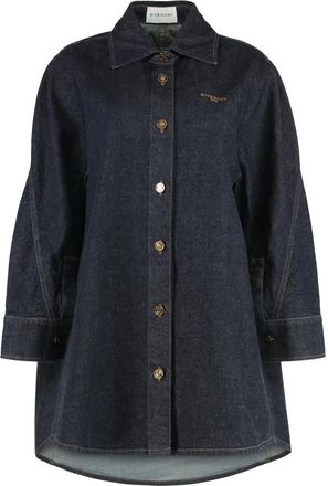 Givenchy Afgeronde zoom Denim Shirt 100% Katoen - Dames - Spijkeroverhemden - Blauw - XS - Katoen - Overhemden