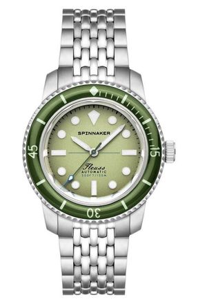 Spinnaker Fleuss 40 Pine Crest Automatic Bracelet Watch, 40mm in Green at Nordstrom