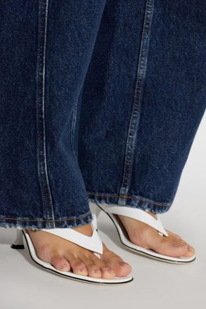 Dolce & Gabbana Leather Heeled Mules, Womens, White
