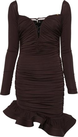 Elisabetta Franchi Long-sleeved Ruffled Mini Dress