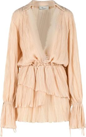 Blumarine Belted Pleated Mini Dress