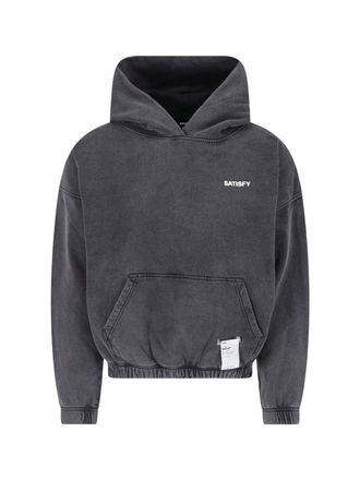 SATISFY Black Softcell Cotton Hooded Sweatshirt