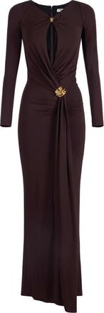 Elisabetta Franchi Kleedjes, Dames, Bruin, XS, Longuette Jurk