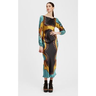 La DoubleJ Eros Dress in Spritz Plac&eacute;e Black at Nordstrom, Size Large It