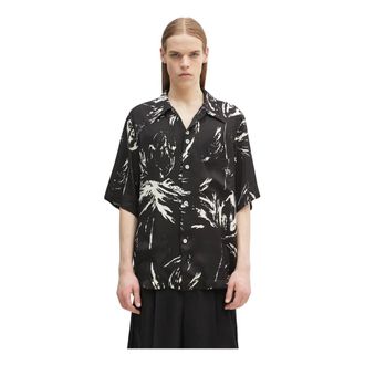 Wales Bonner Wales Bonner - Highlife Bowling Shirt - Heren - Overhemden - Zwart - Maat: L Viscose
