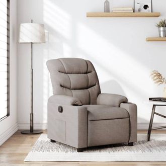 vidaXL Sill&oacute;n Reclinable De Tela Gris Taupe Vidaxl