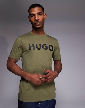 HUGO BOSS HUGO Red - Dulivio - T-shirt verde con logo