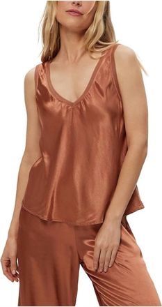 Michael Stars Liz V-Neck Tank Top In Terra