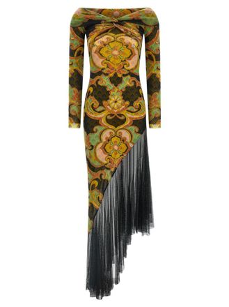 Etro Multicolour Off Shoulder Floral Maxi Dress