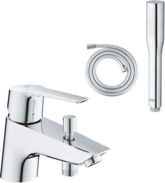 GROHE Pack Mezclador Mec&aacute;nico Para Ba&ntilde;o Y Ducha Grohe Start Quickfix + Teleducha Vitalio Get Stick De 1 Chorro Y Flexo