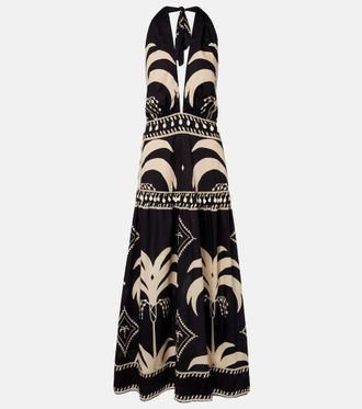 Johanna Ortiz Abito lungo in cotone con stampa
