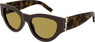 Saint Laurent SL M94 010 Womens Sunglasses Brown Size 53 - Free RX Lenses - Free RX Lenses