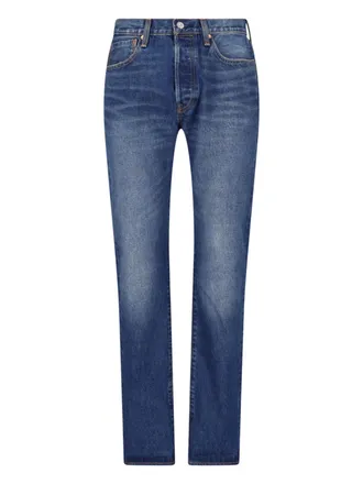 Levi's Blue 501 Selvedge Straight-Leg Cotton Denim Jeans