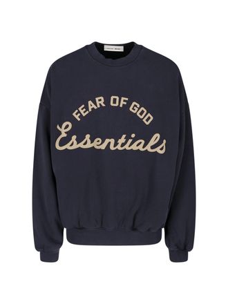 Fear of God Black Relaxed Curved Logo Graphic Sweatshirt