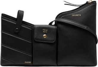 Fendi Pre-owned Cross Body Bags, female, Black, Size: ONE SIZE Pre-owned 3 Pocket Leather Shoulder Bag