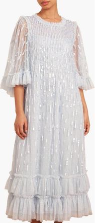 Needle & Thread Sequin Dash Ballerina Dress in Cloud at Nordstrom, Size 8