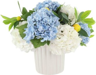 Creative Displays Inc. Handmade Faux Hydrangea & Lemon Arrangement In Decorative Vase