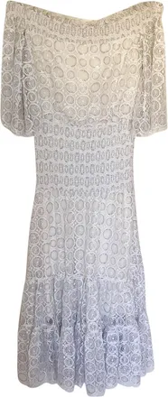 Temperley London White Paneled Bardot Dress Size S