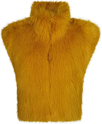 Pinko Eloro Aspen Effect Cropped Plush Gilet