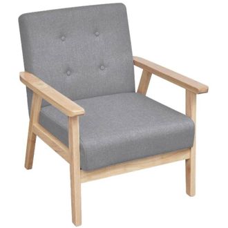 vidaXL vidaXL Poltrona Grigio Chiaro in Tessuto