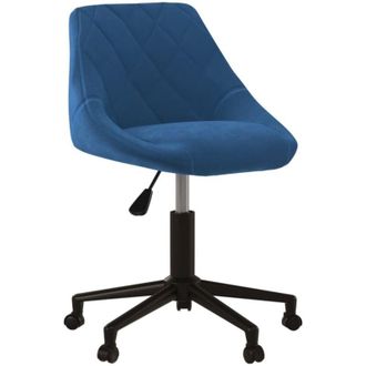 vidaXL Vidaxl - Sedia da Pranzo Girevole Blu in Velluto