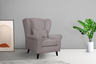 HOME AFFAIRE Sessel »Ohrensessel CHISTELLE, wahlweise mit Polsterhocker« mit Wellenunterfederung, Masse: B/T/H: 81/87/99 cm