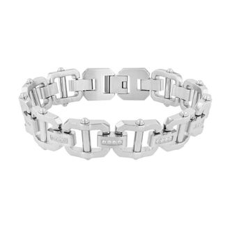 Robert Alton 1/4CTW Diamond Stainless Steel Bracelet