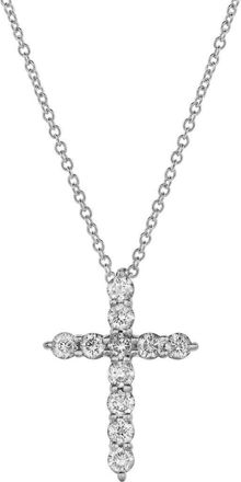 LuvMyJewelry Divine 10K Gold Cross Diamond Pendant - 0.25 Ctw in 10K White Gold at Nordstrom