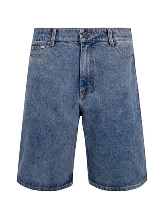 Daily Paper Clothing Compact Shield Embroidery Denim Shorts