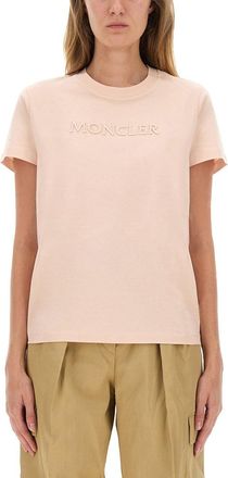 Moncler Cotton T-Shirt With Logo-Donna