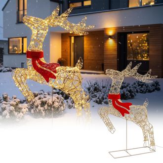 ECD Germany Ecd Germany Reno De Navidad Luminoso Decoraci&oacute;n De Ciervo Con Luces 720 Led