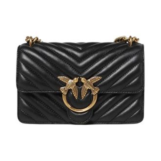 Pinko Shoulder Bags, female, Black, ONE SIZE, Love Bag Micro Love Bag Quilted