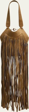 Khaite Lotus Nano Fringe Suede Tote Bag
