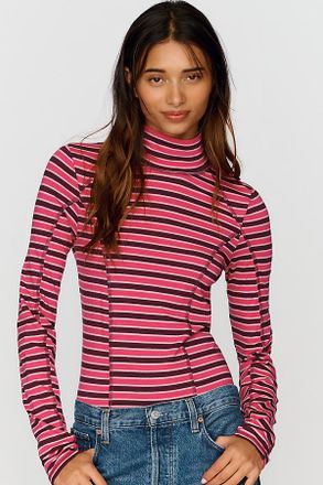 Pilcro Seamed Turtleneck Top