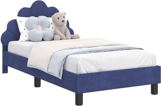 vidaXL Cama Para Ni&ntilde;os Con Cabecero Azul Polic&iacute;a 80 X 160 Cm Vidaxl