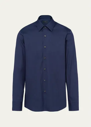 Prada Mens Poplin Stretch Sport Shirt