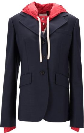 Miu Miu Navy Solid Hood Jacket