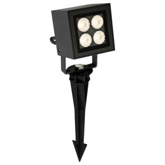 Netlighting LED 4 Light Outdoor Wall Light & Spike Spot Graphite IP54 in Black