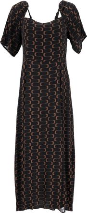 Reformation Bedrukte midi-jurk van Reformation in zwarte viscose