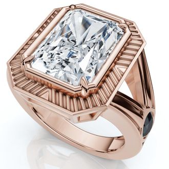 Pompeii3 Certified 5 1/2Ct Elongated Radiant Cut Engagement Ring 14k Gold Lab Grown