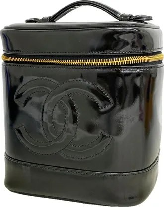 Chanel Black Patent Leather Vanity Bag (Pre-Owned)