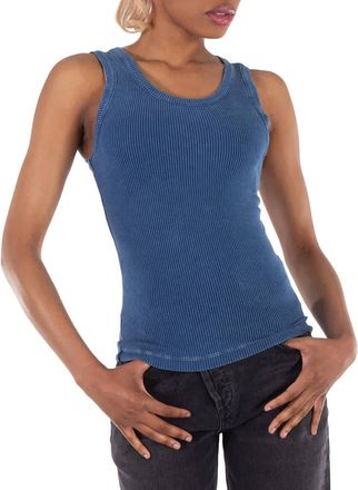 A Gold E Agolde Ladies Indigo Poppy Ribbed Jersey Tank