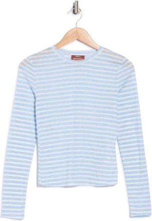Reformation Olympia Stripe Long Sleeve T-Shirt in Blue White Stripe at Nordstrom Rack, Size X-Small