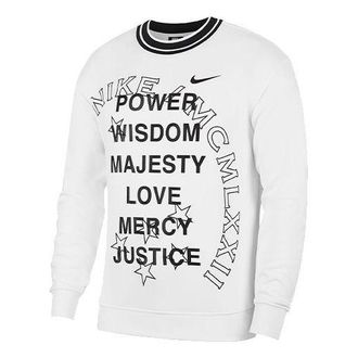 Nike Alphabet Printing Casual Sports Round Neck Pullover White CJ4963-100