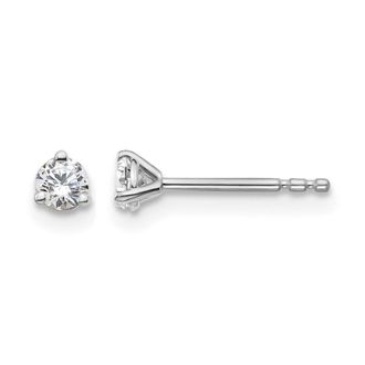 Diamond2Deal 14k White Gold 1/5 ct Round Lab Grown Diamond Stud Earrings VS Clarity, D-E Color