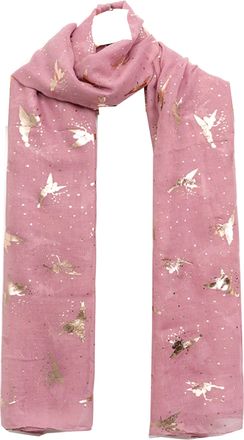 World of Shawls New Ladies Womens Glitter Foil Sparkle Print Scarf Scarves (New Glitter Foil Fairy Dusky Pink)