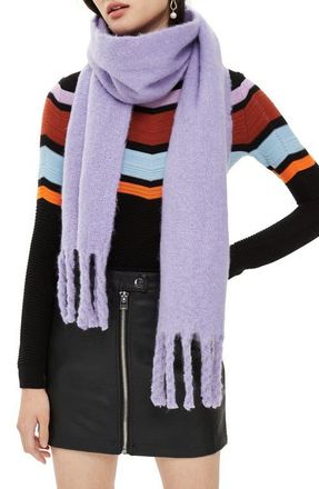 Topshop Heavy Brushed Scarf in Lilac at Nordstrom