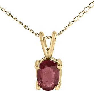 House of Brilliance Haus Of Brilliance Colorful Gemstones 14K 0.50 Ct. Tw. Garnet Pendant Necklace