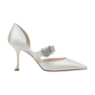 Roger Vivier Zapatos de Sal&oacute;n Dorsay de Sat&eacute;n Efflorescence - Shoes - Mujer - Blanco - 40 EU