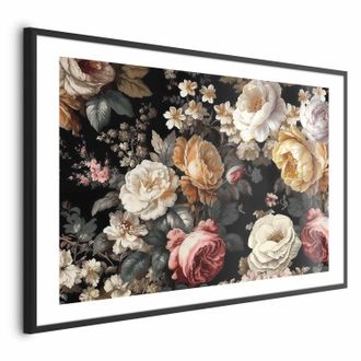 OEM Poster - Fiori Colorati Su Sfondo Nero